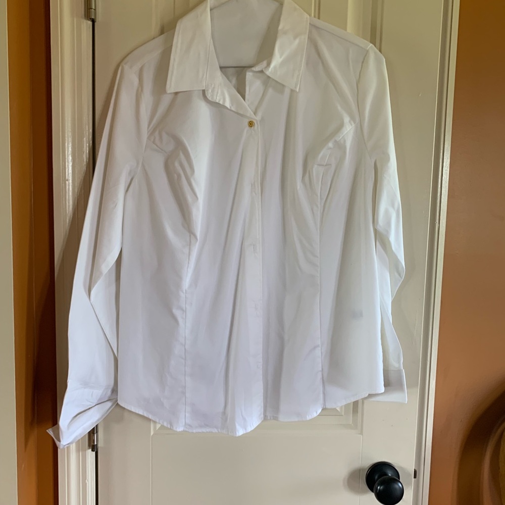 White button up blouse